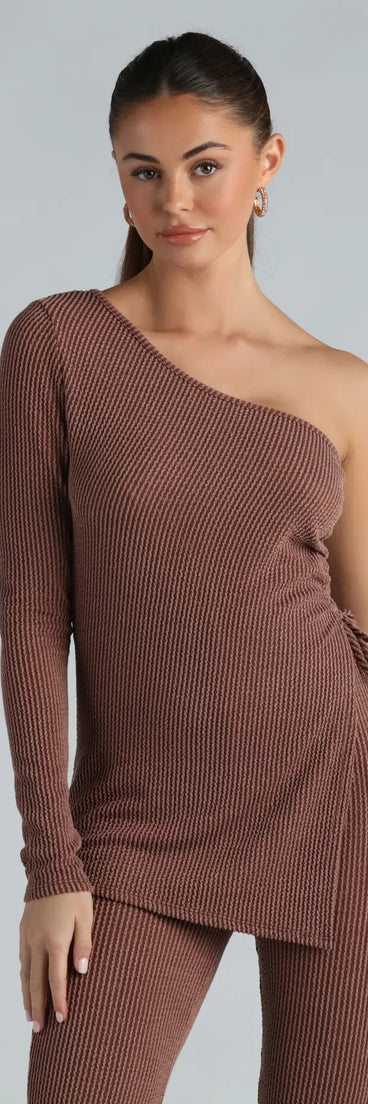 Always Ahead One-Shoulder Tunic Top