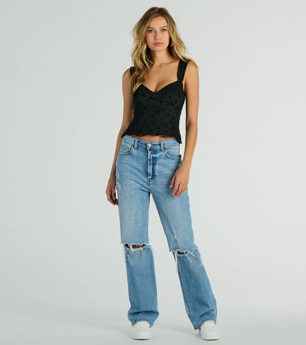 Gorgeous Vibes Ditsy Floral Mesh Tank Top | Windsor