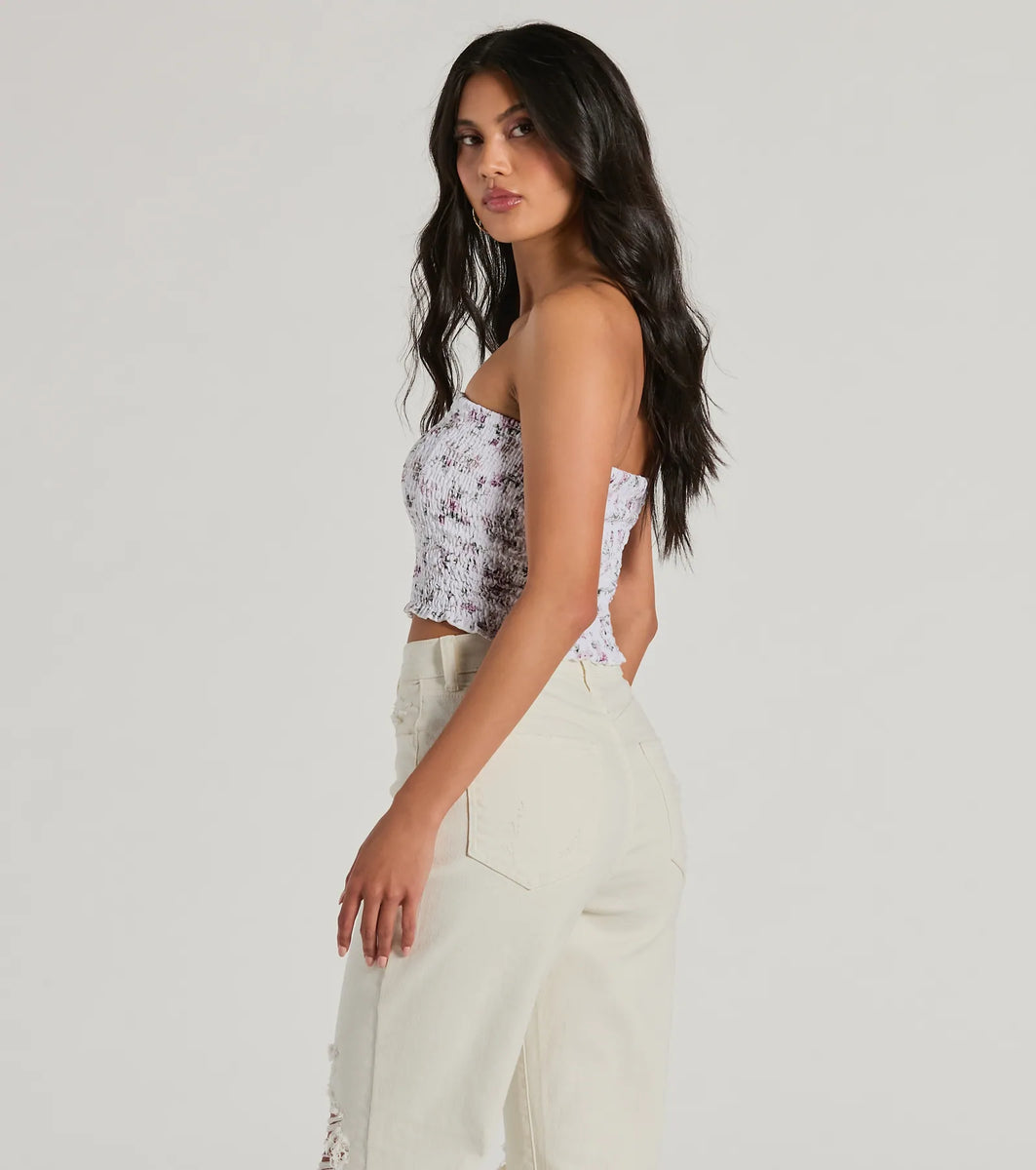 Cutest Bloom Strapless Floral Smocked Tube Top | Windsor