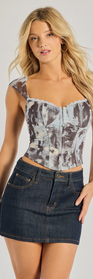 From bold to effortless, the Play Me Up Abstract Mesh Bustier lets you define your vibe with multi-color tops that speak your style.