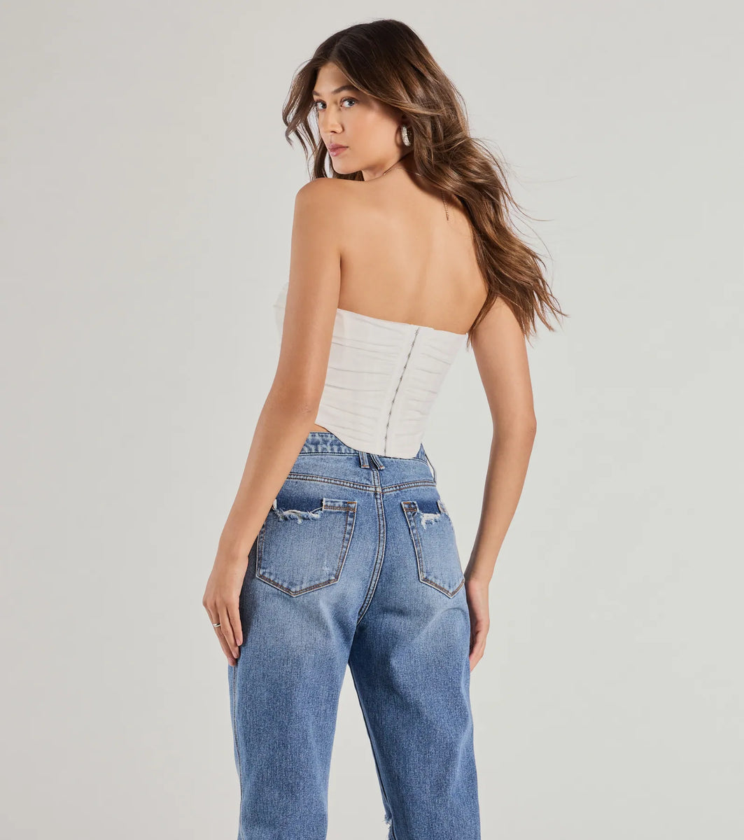 Hit The Streets Strapless Mesh Corset Top | Windsor
