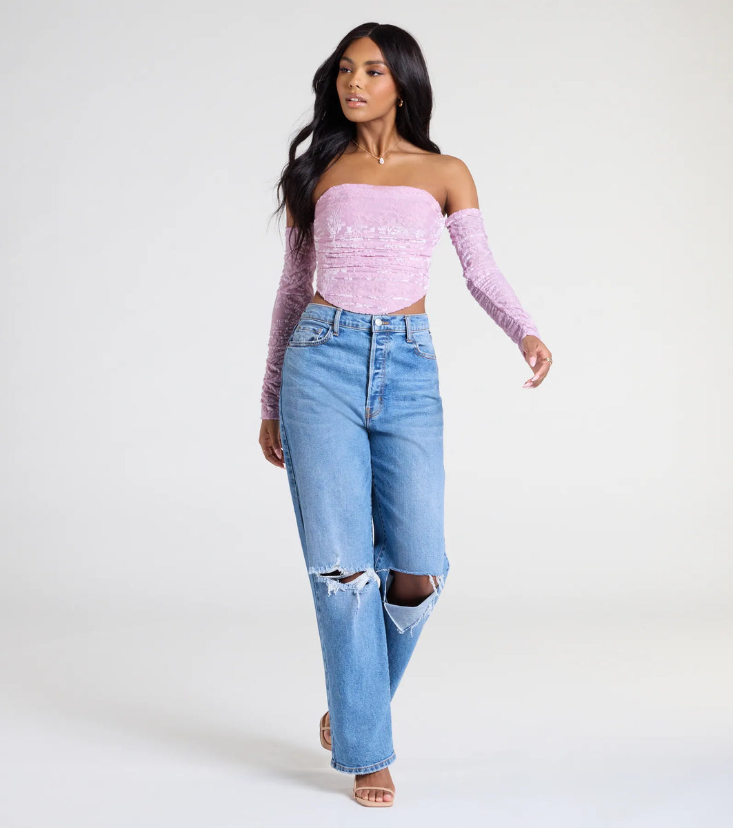 Divine Energy Off-The-Shoulder Crop Top | Windsor