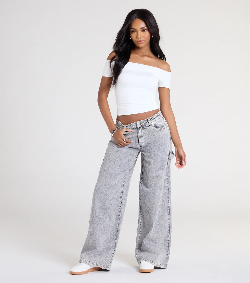 Just A Tease Off-The-Shoulder Crop Top | Windsor
