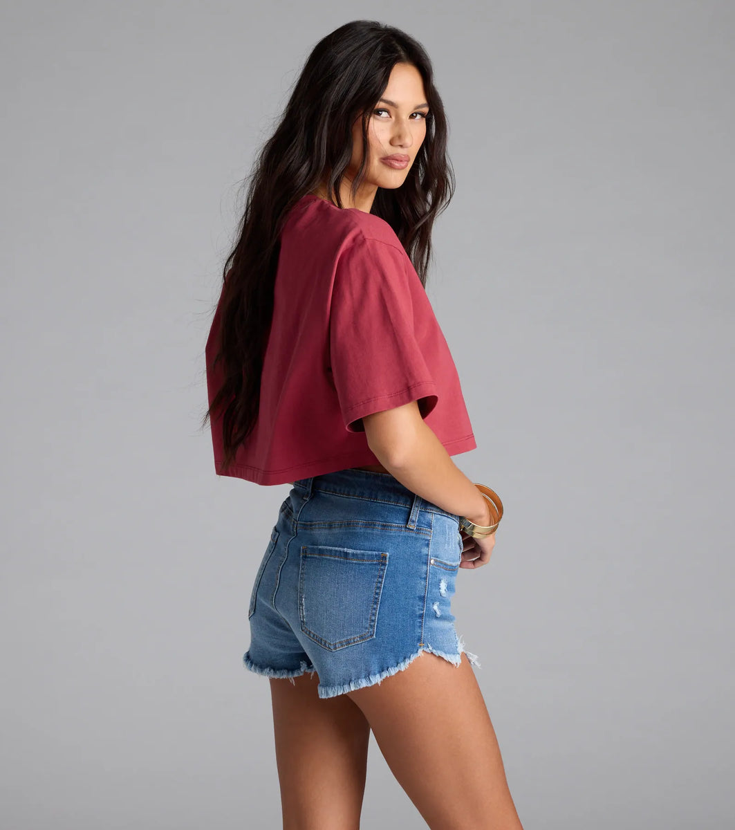 Give Me Tequila Oversized Crop Graphic Tee | Windsor