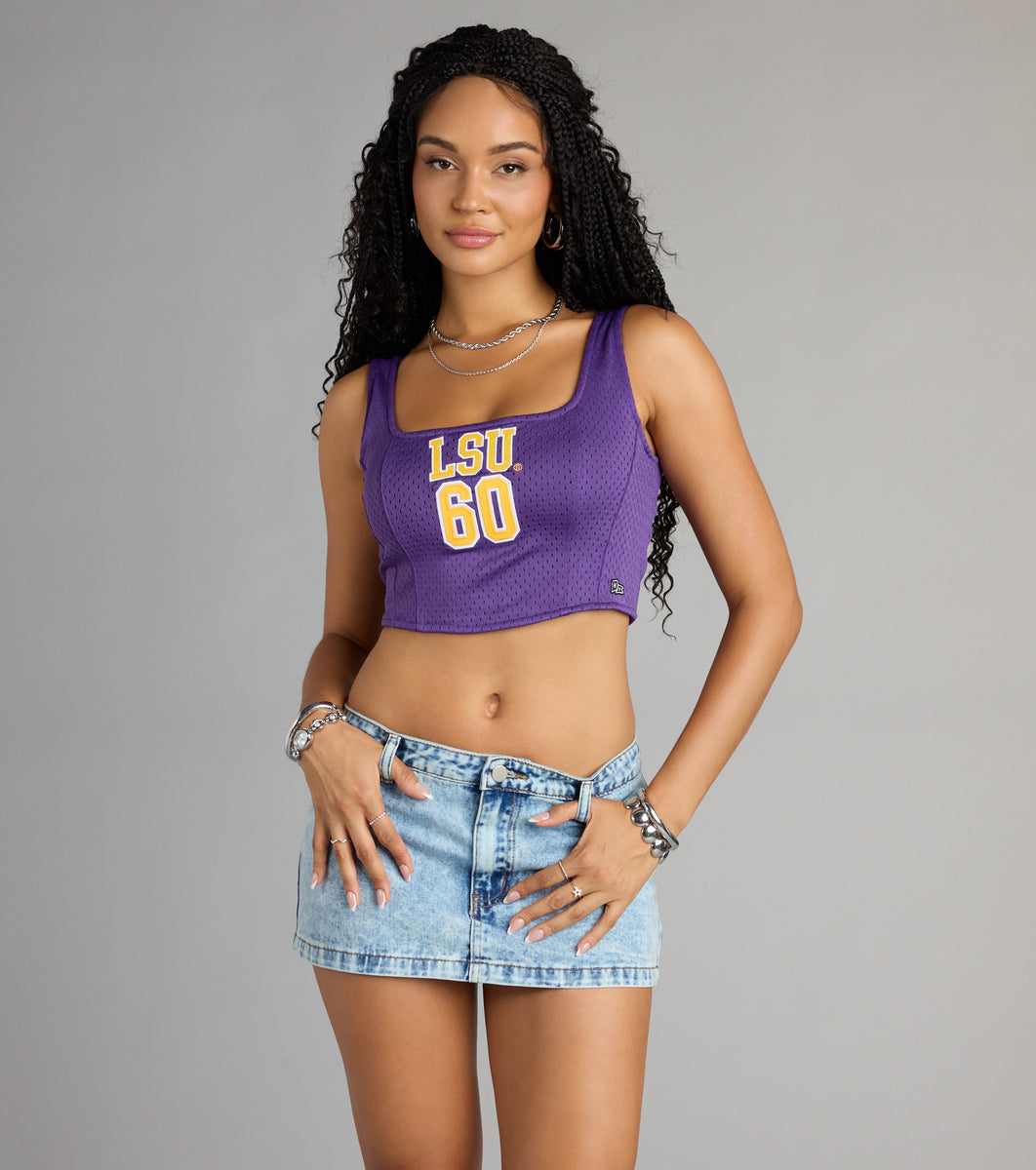 Game Day Glam LSU® Jersey Corset Crop Top | Windsor