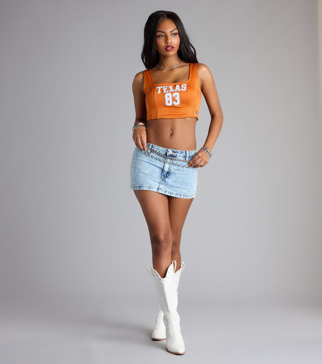 トップス herness corset Hook 'Em Hottie Texas© Jersey Corset Crop Top | Windsor