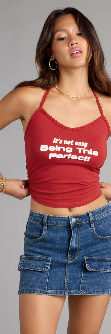 Complete your look with the It's Not Easy Being This Perfect Crop Top, a trendy top that’s ready to pair with anything in your fall rotation.