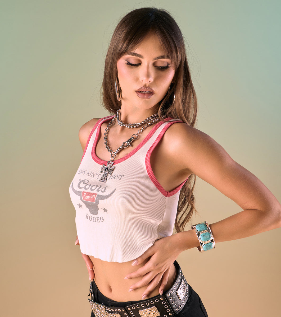 vaquera タンクトップ Coors ® Rodeo Graphic Cropped Tank Top | Windsor