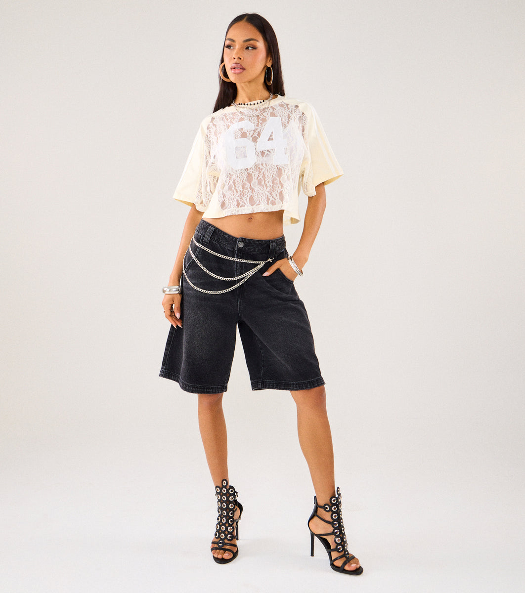 Varsity Crush Lace Jersey Top | Windsor