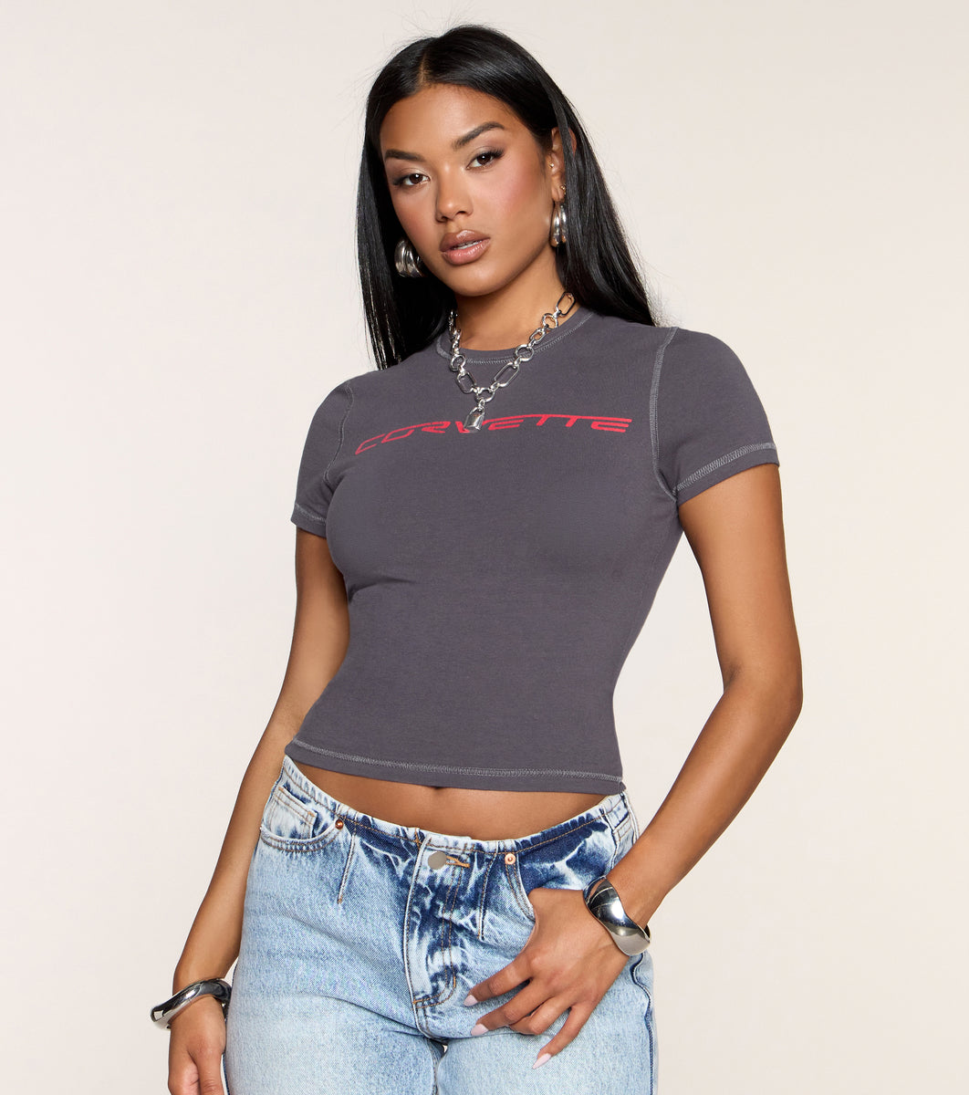 lohen☆Voxy line cropped T shirt lohen☆Voxy line cropped T shirt
