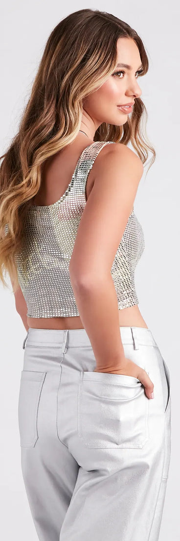 Changing Colors Sequin Iridescent Crop Top