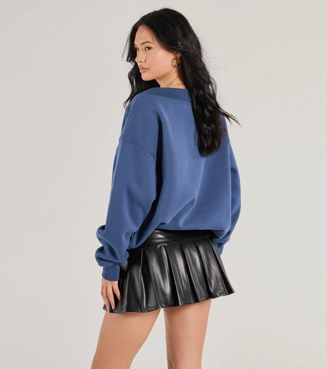 Golfickers V neck Pullover XL ほぼ未使用 Oversized Boxy V-neck Varsity Sweatshirt | boohoo