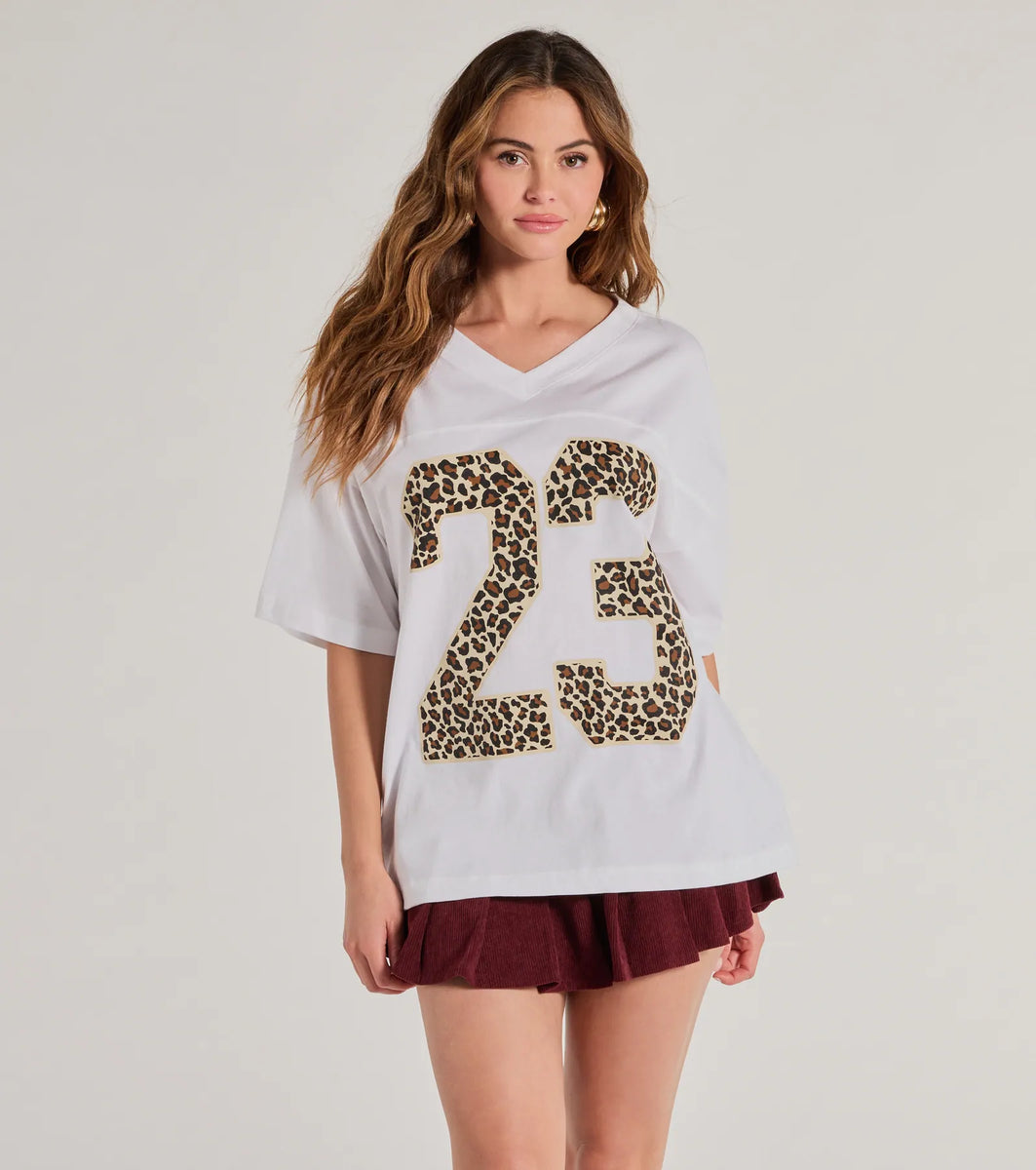23 Leopard Print Oversized Graphic Tee | Windsor