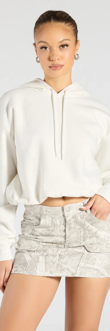 Comfy Mode Cropped Pullover Hoodie