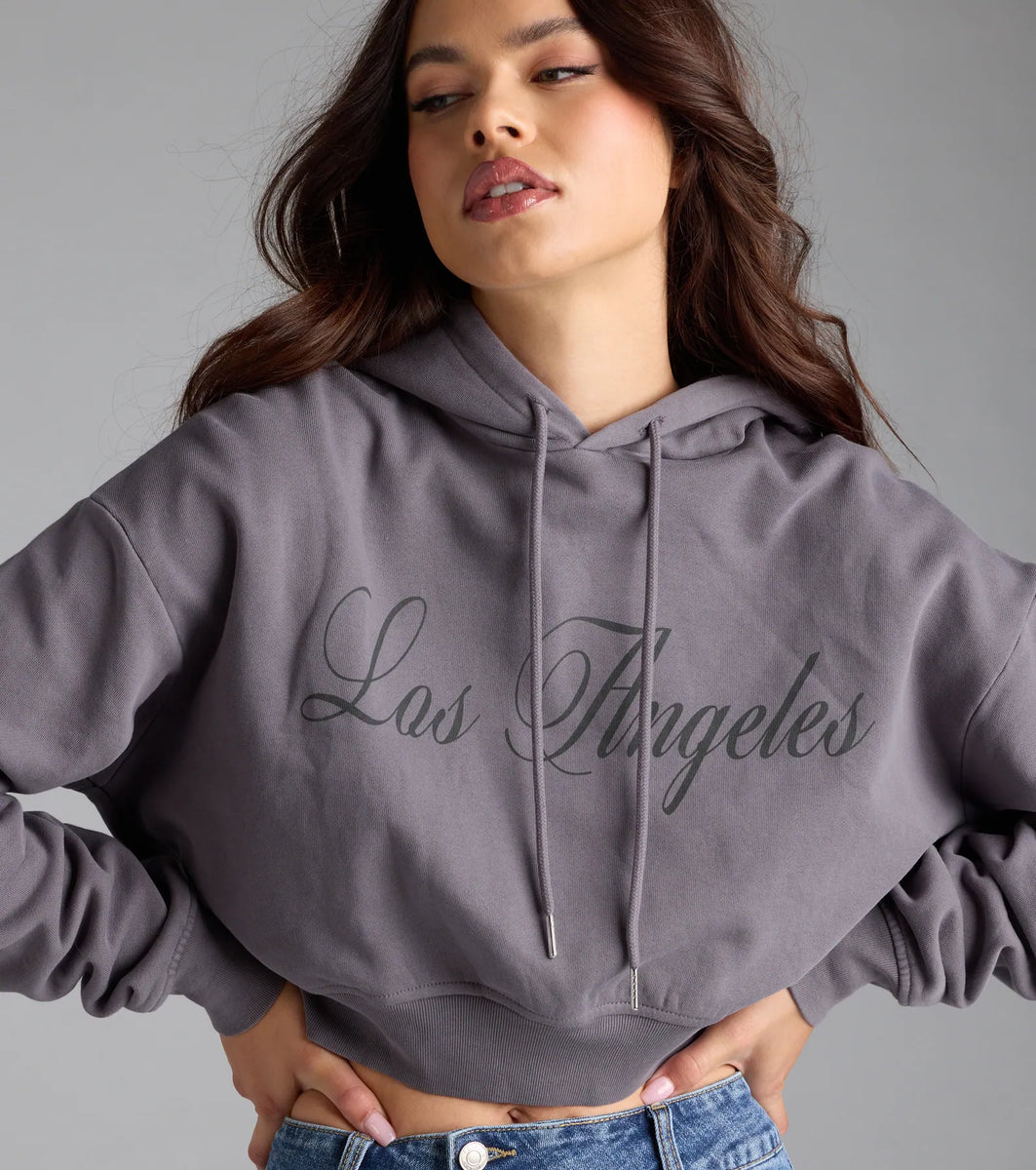 Los Angeles Oversized Crop Hoodie | Windsor