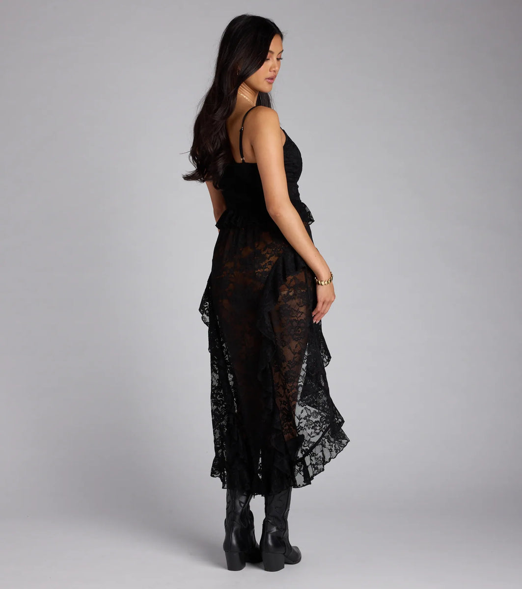 Romance Rules Lace-Up Lace Tunic Top | Windsor