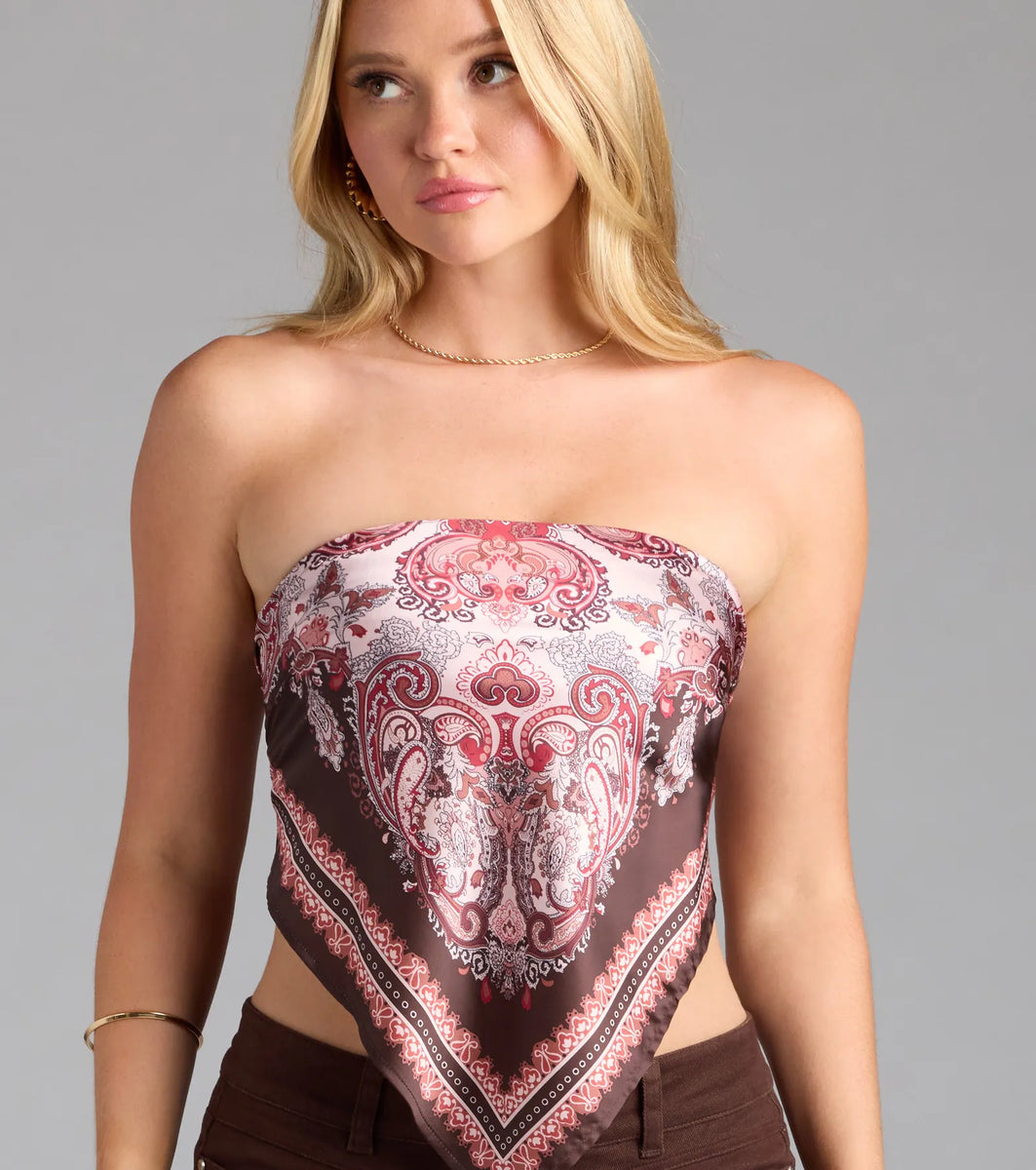 トップス fetico GATHERED PAISLEY TOP f4f3c5cb220c6d8916b1e8131d2b08