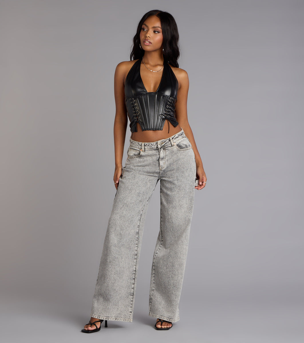 Chic Desires Faux Leather Corset Top | Windsor