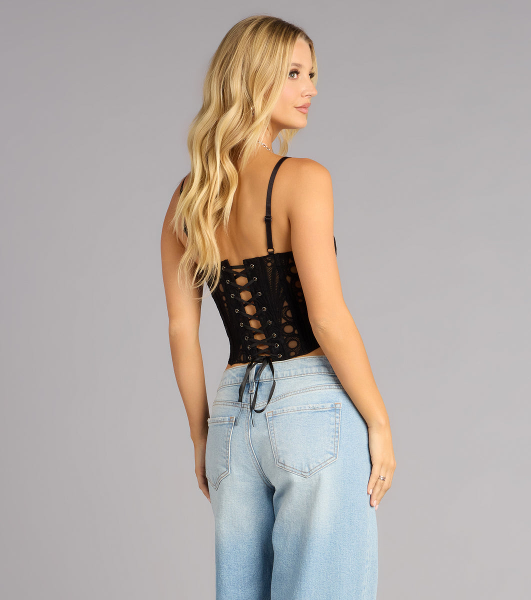 トップス MELT THE LADY lace up layered corset 06003-