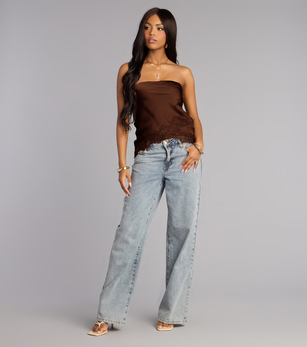 Silky Shine Satin Tube Top | Windsor