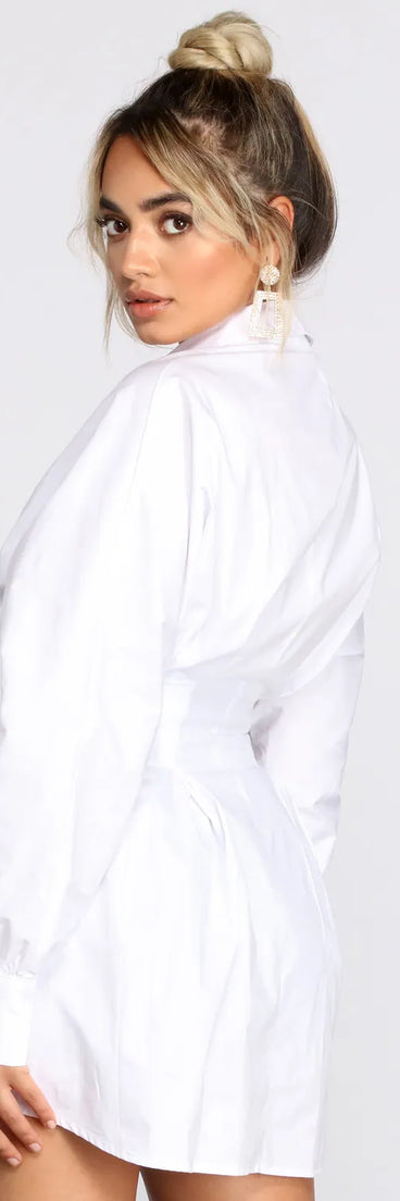 Collared Button Down Shirt Dress
