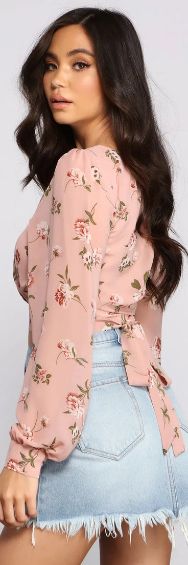 A Spring Mood Floral Crop Top