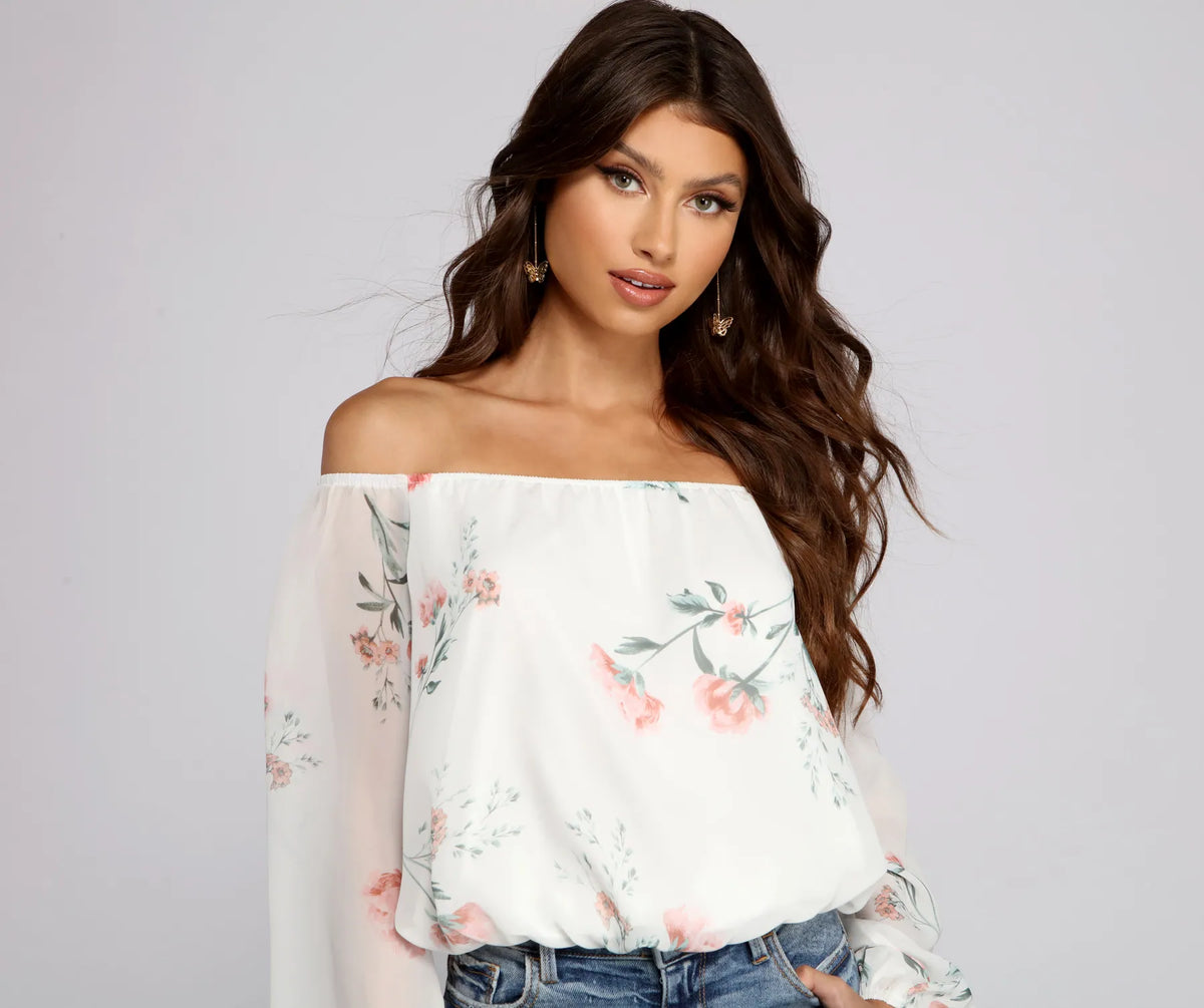 Off The Shoulder Floral Darling Blouse | Windsor