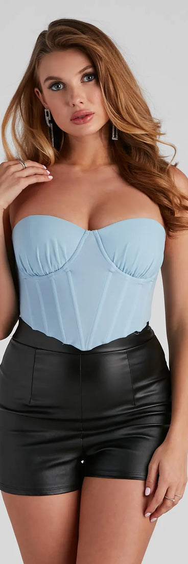 Head-Turner Mesh Lace-Up Bustier