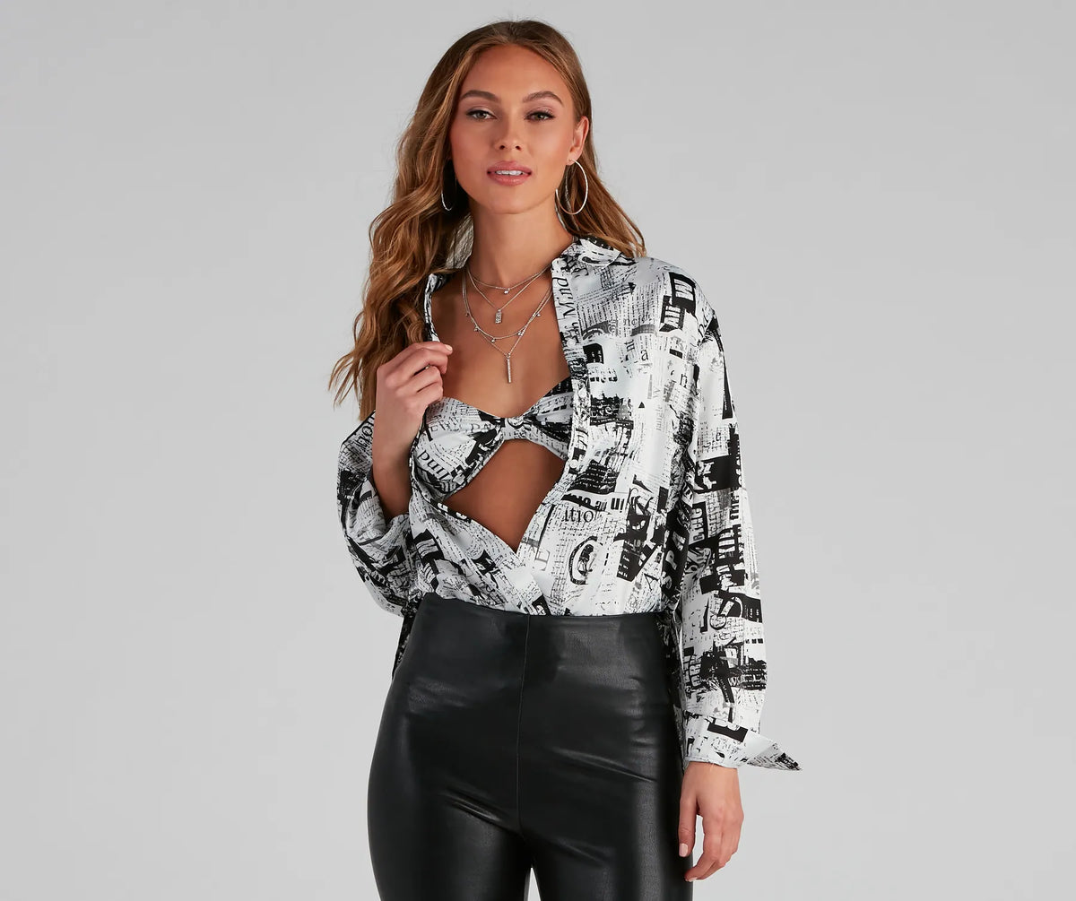 Making Headlines Satin Bralette Top Windsor - Main Image