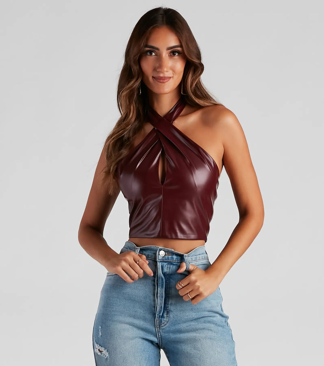 Moment To Slay Halter Crop Top | Windsor