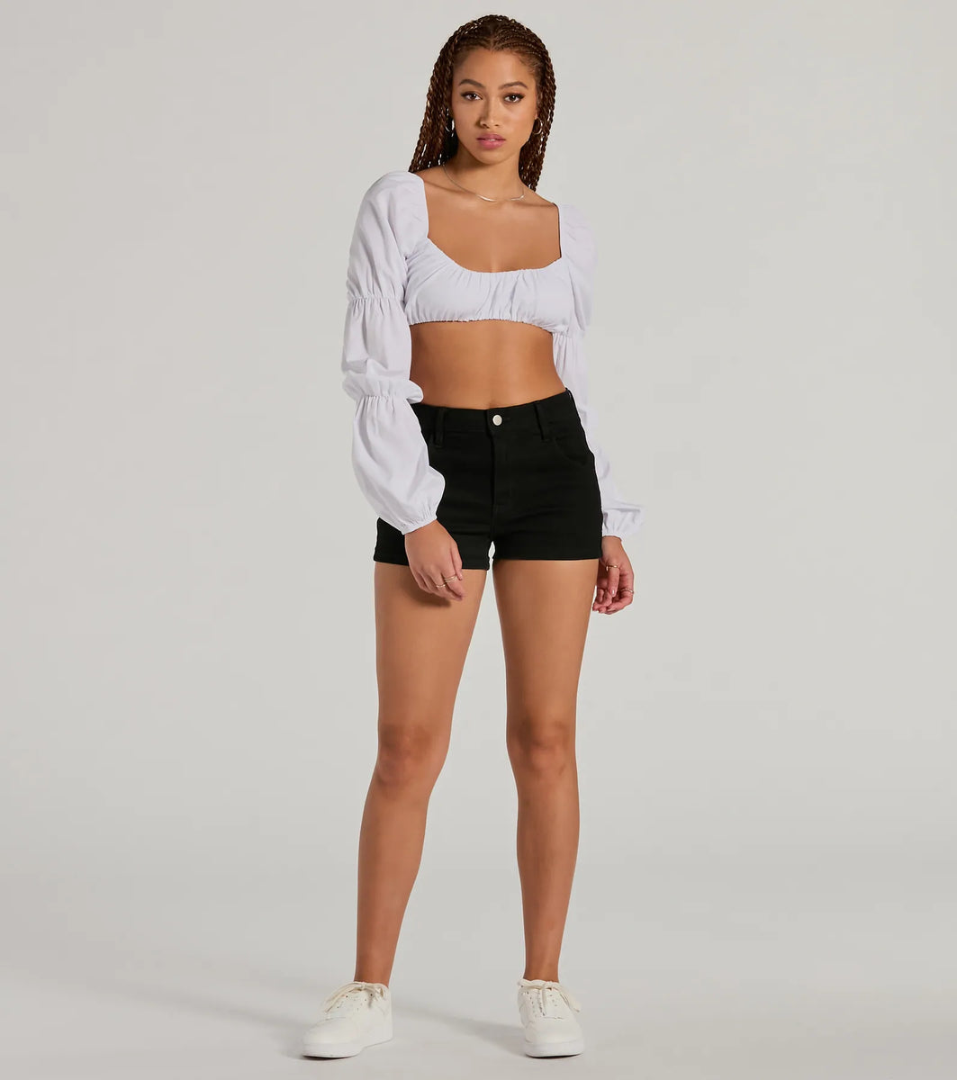 Official Cutie Tie Back Long Sleeve Crop Top | Windsor