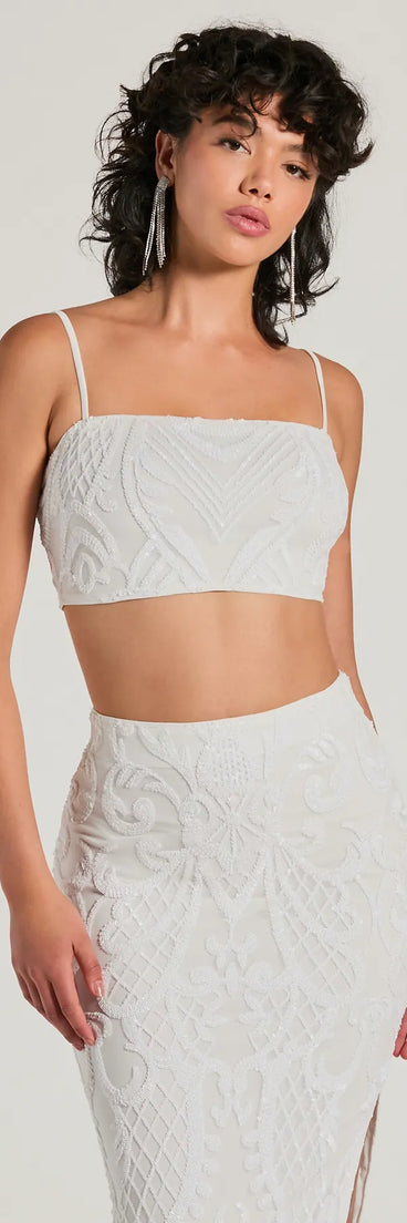 Let It Shine Sequin Sleeveless Crop Top