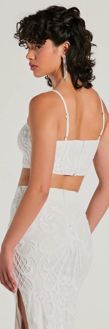 Let It Shine Sequin Sleeveless Crop Top