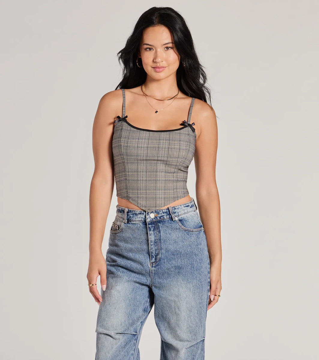 トップス todayful Plaid Laceup Bustier todayful Plaid Laceup Bustier - メルカリ
