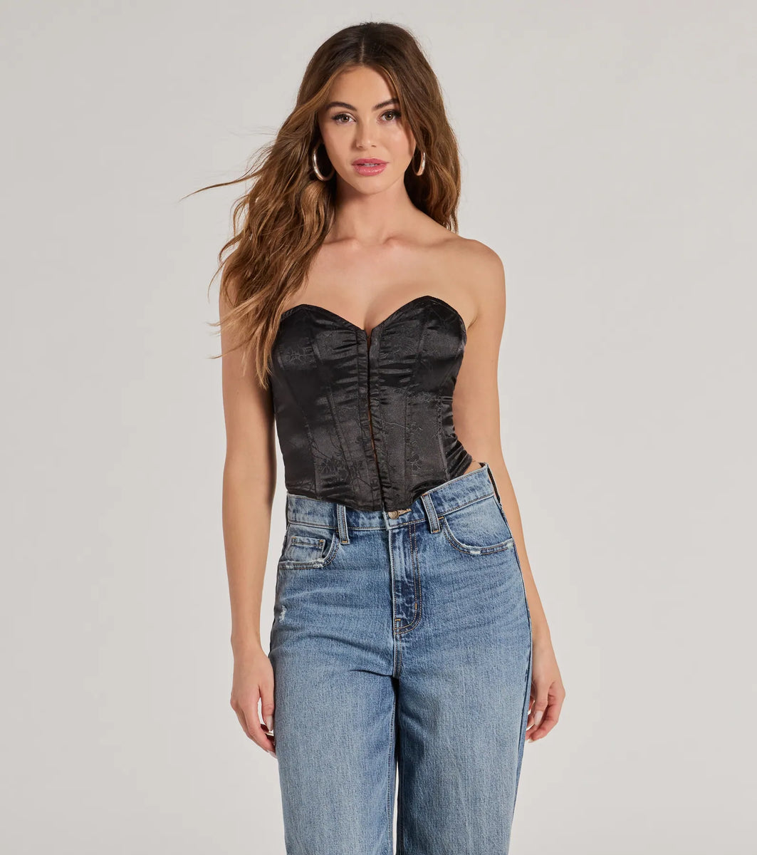 Amazon.com: Women's Bustier Corset Top Sexy Lingerie Sets Black Satin Dress  Up Costumes X-Small Beige: Clothing, Shoes & Jewelry