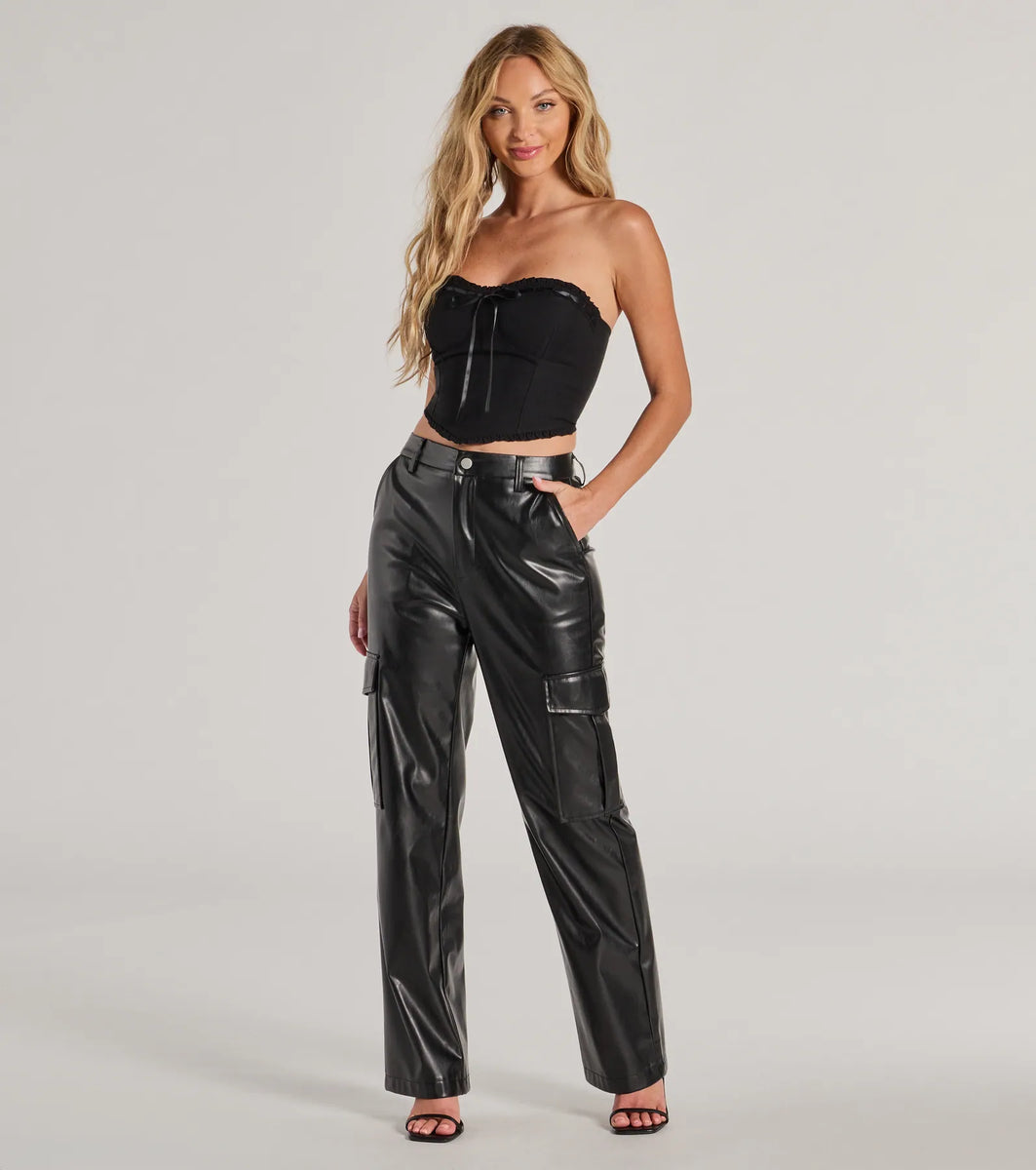 Sweet and Sultry Cropped Ribbon Corset Top | Windsor