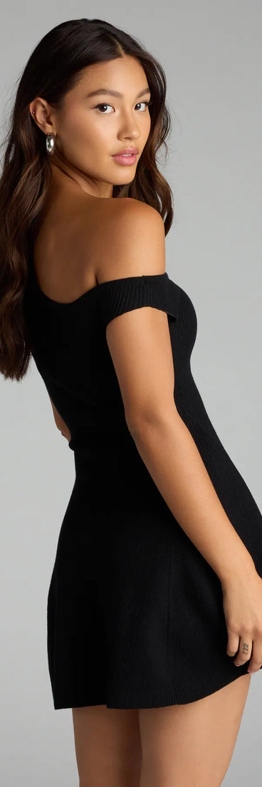 Twirl Season One-Shoulder Skater Mini Dress