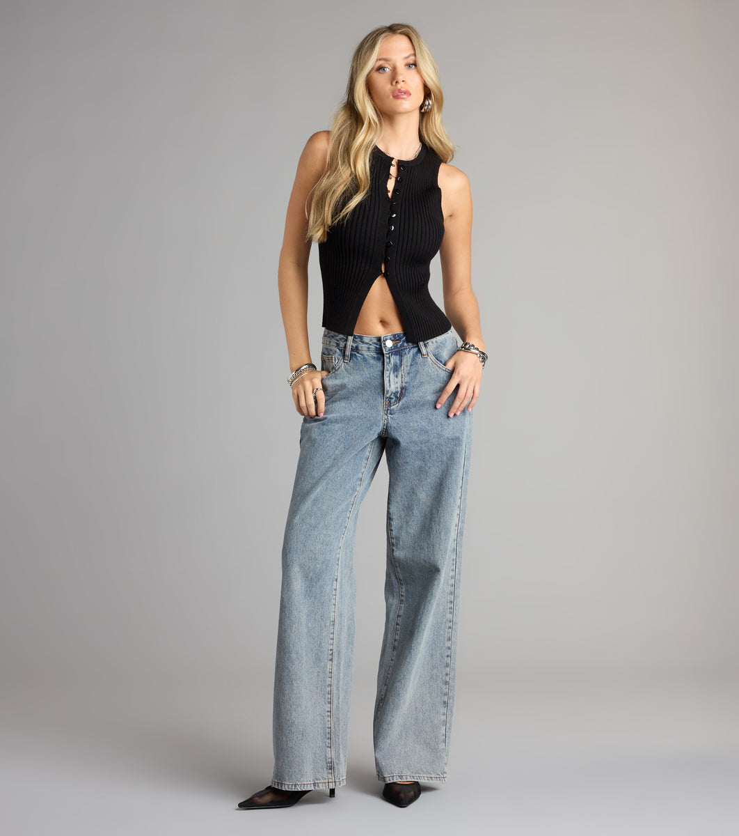 glamb Nick rib overall 定価2万9150円 Buttoned Up Babe Rib Knit Top | Windsor