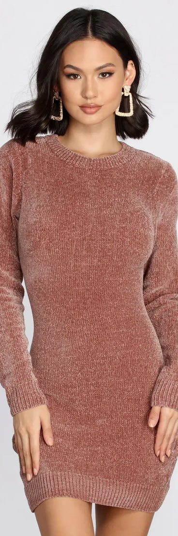 Chill In Chenille Sweater Dress