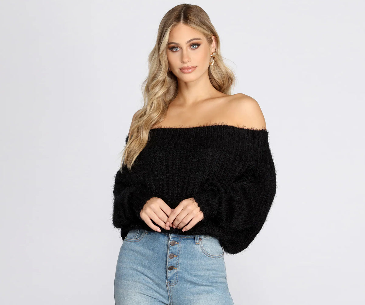 【le.ema】 off-shoulder 2way knit Black 2BD7920_SET_a0416fe8-f38c-4d41