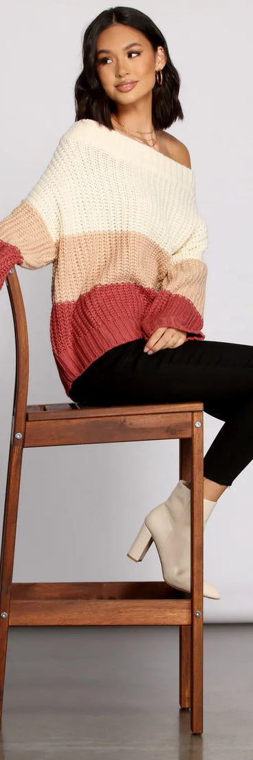 Chic Colorblock Knit Sweater