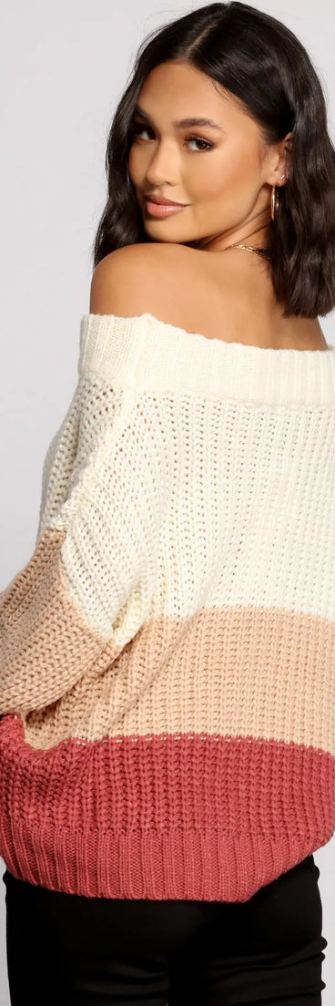 Chic Colorblock Knit Sweater