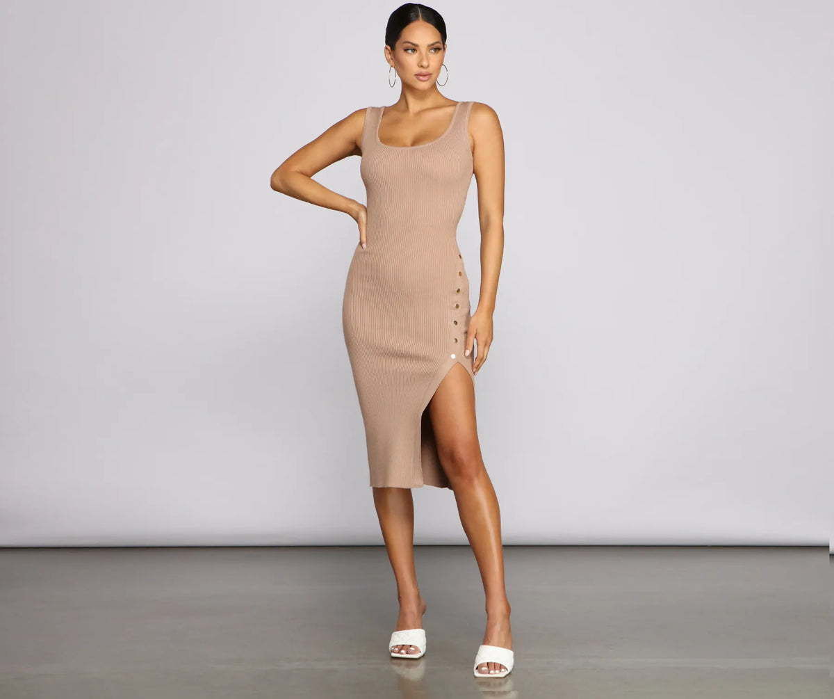 The One Ribbed Knit Midi Dress | Windsor