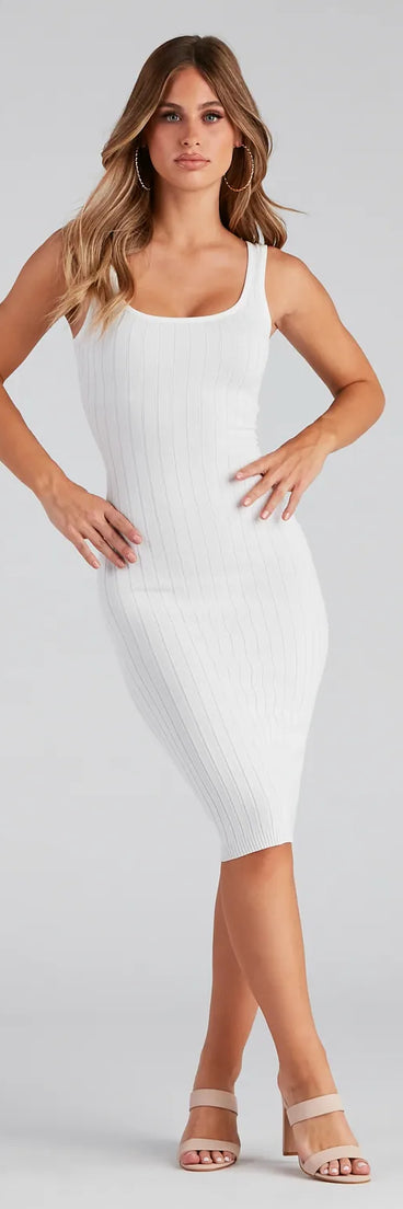 Taking the Plunge Scoop Neck Midi Dress