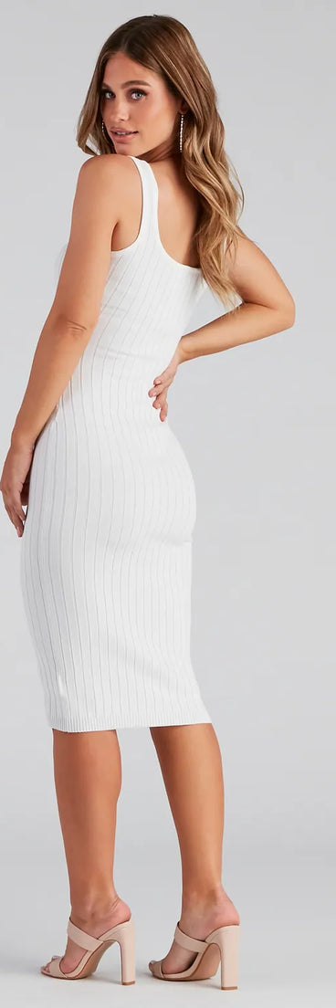 Taking the Plunge Scoop Neck Midi Dress