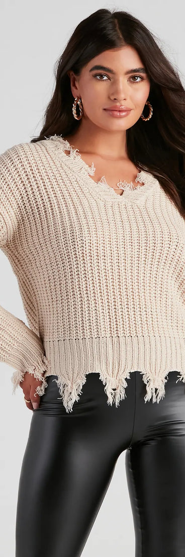 Cute And Cozy V-Neck Knit Sweater