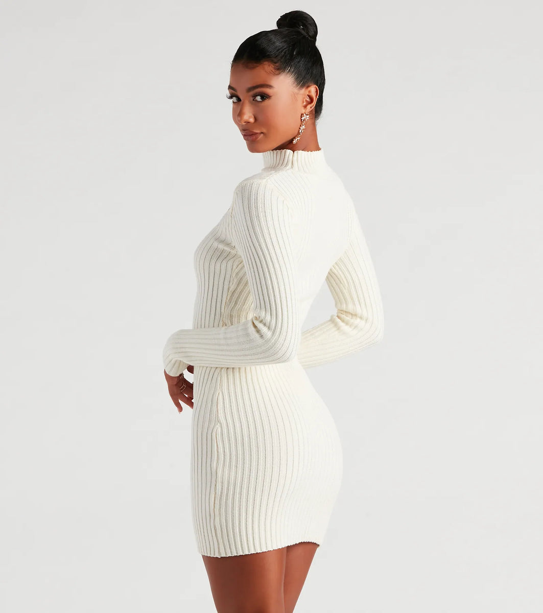 Winter Bliss Cutout Sweater Dress | Windsor Winter Bliss Cutout Sweater Dress | Windsor