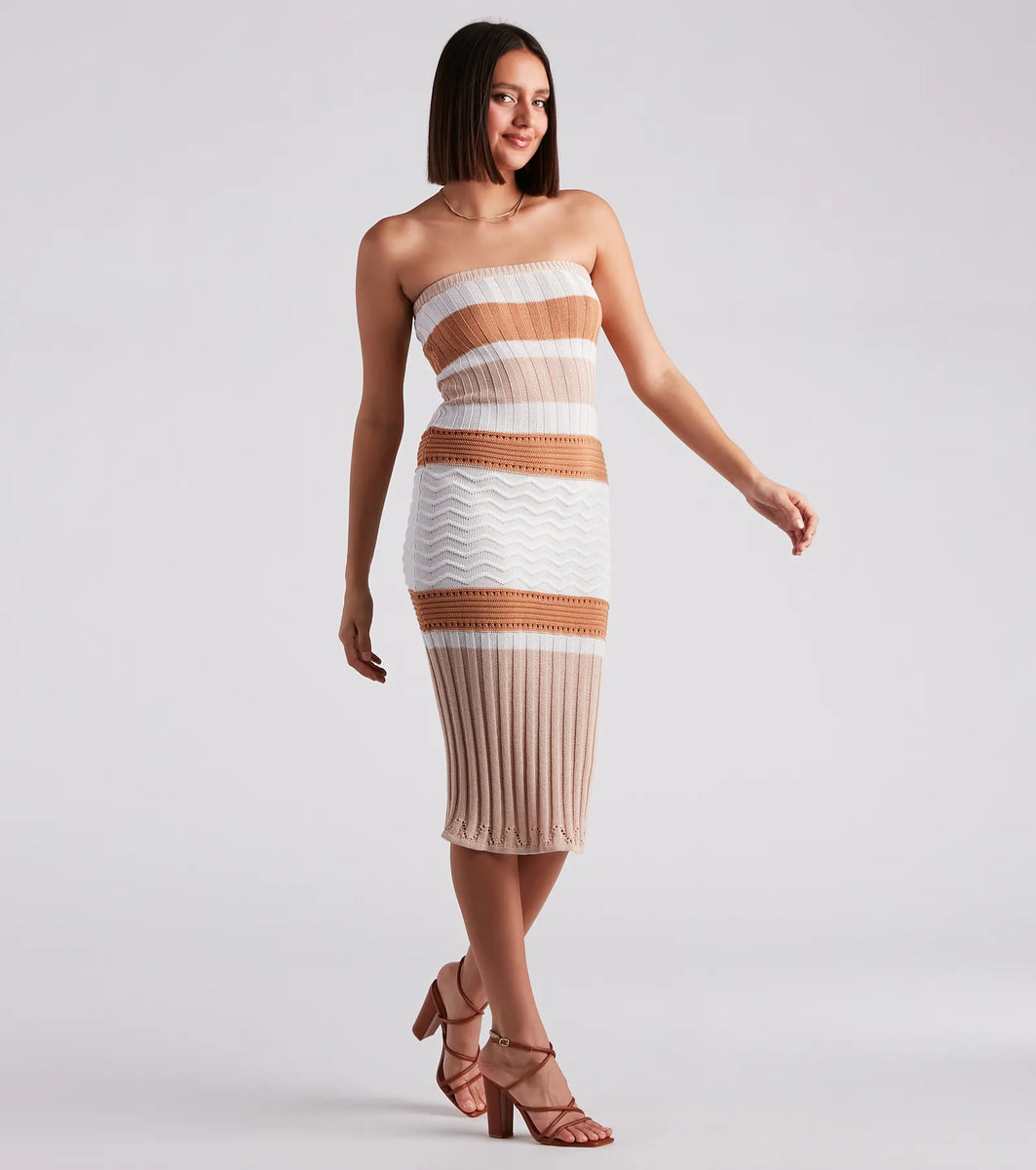 STOLEN KISSES SWEATER MIDI DRESS