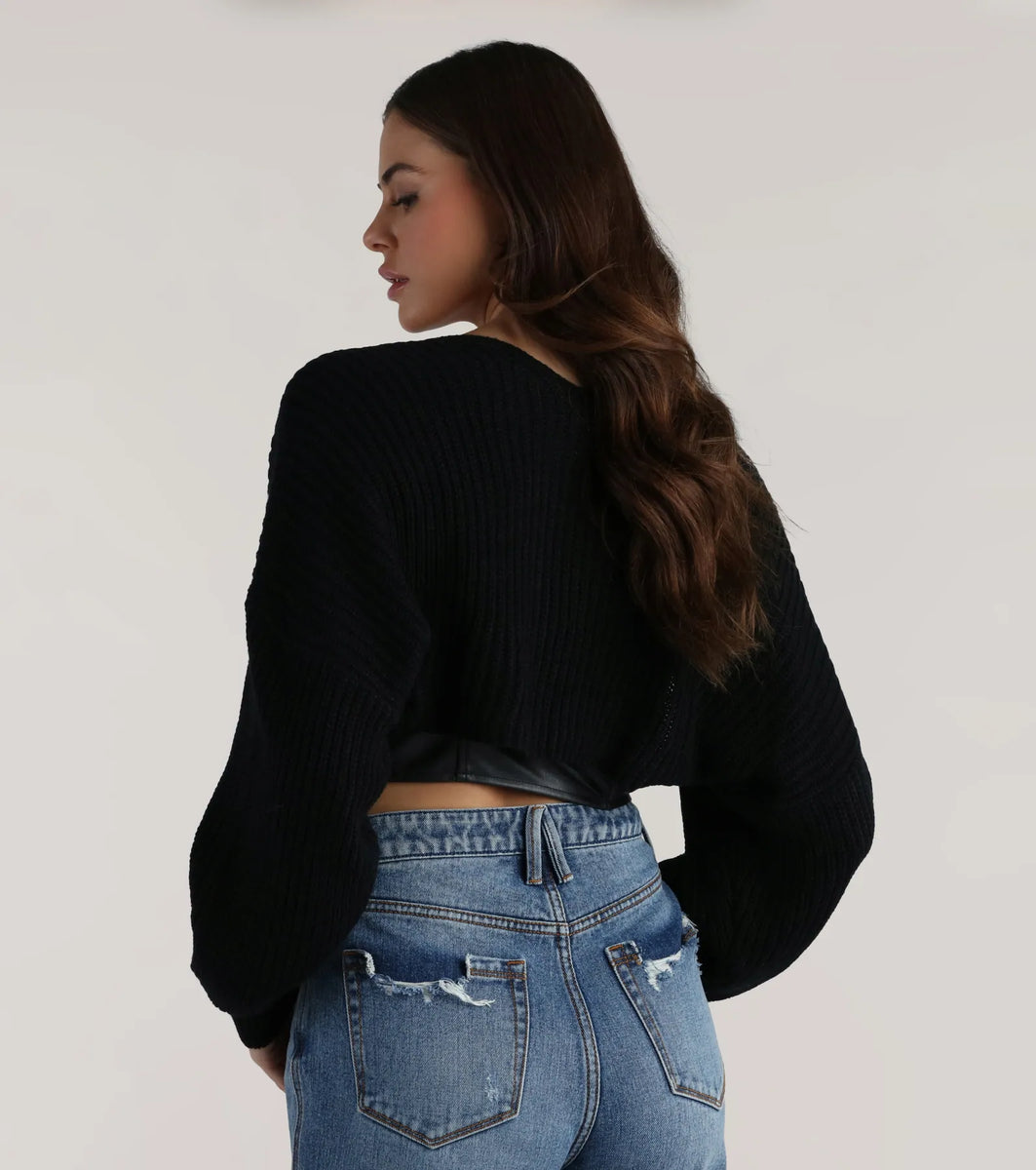 トップス YILON MADE Cable knit bolero bare set YILON MADE イロンCable knit bolero bare set