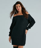 Casual And Cozy Off-The-Shoulder Sweater Dress